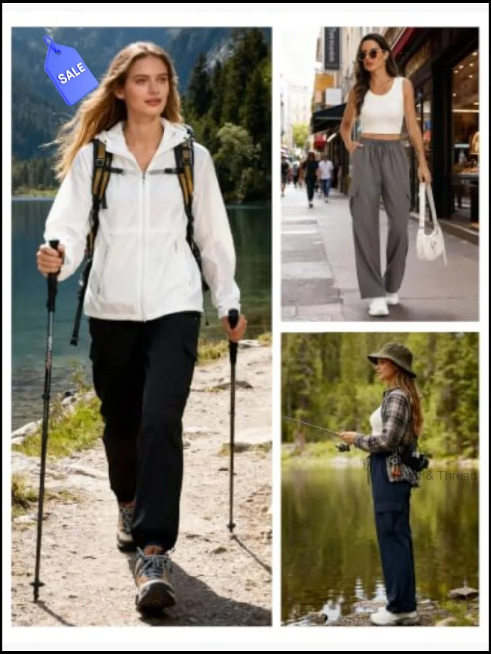Women's Lightweight Quick Dry Cargo Pants with 4 Pockets Hiking Trekking